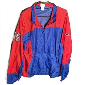 Vintage 90's New York Giants Apex One 1/2 Zip Pullover Windbreaker Jacket